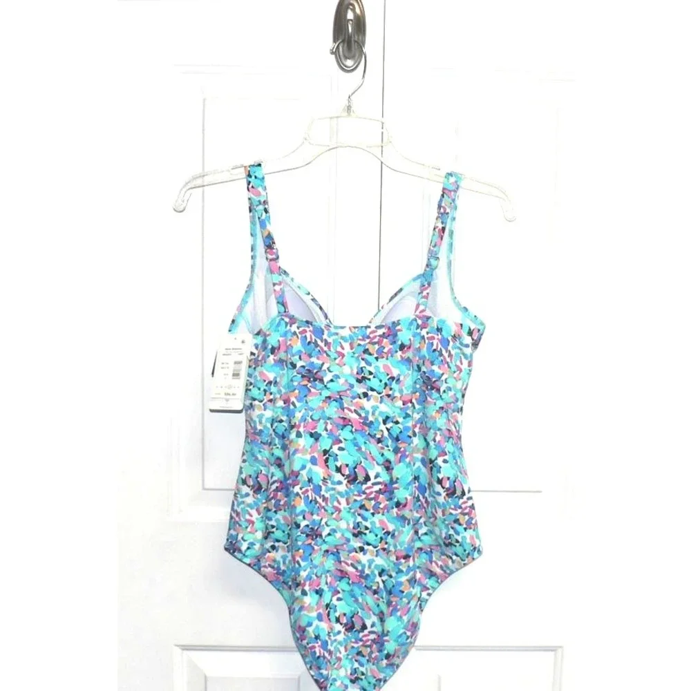 Swim Solutions Women's Twist Bra Shirred Tummy Control Mio One-Piece Swimsuit 14 - Picture 4 of 8